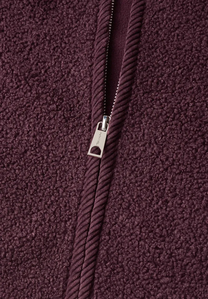 Teddy-Weste mit Zipper und Corddetails