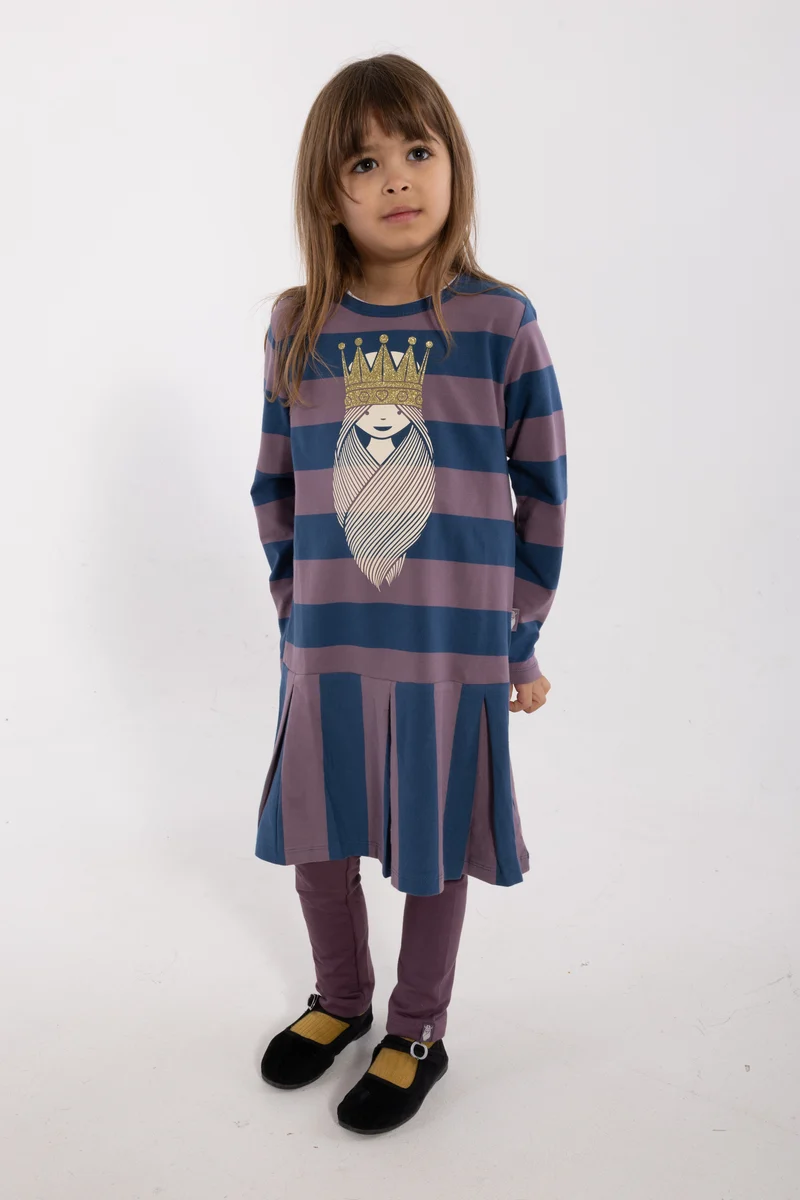 Daneseahorse Heavy Dress Dark Grey Blue/Grey Plum PRINSESSE