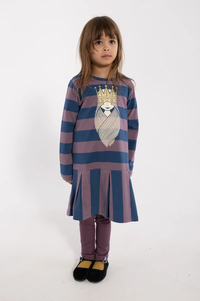 Daneseahorse Heavy Dress Dark Grey Blue/Grey Plum PRINSESSE
