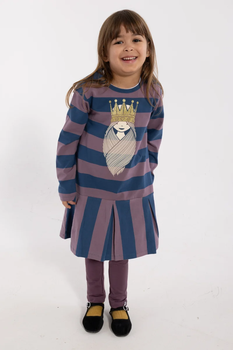 Daneseahorse Heavy Dress Dark Grey Blue/Grey Plum PRINSESSE