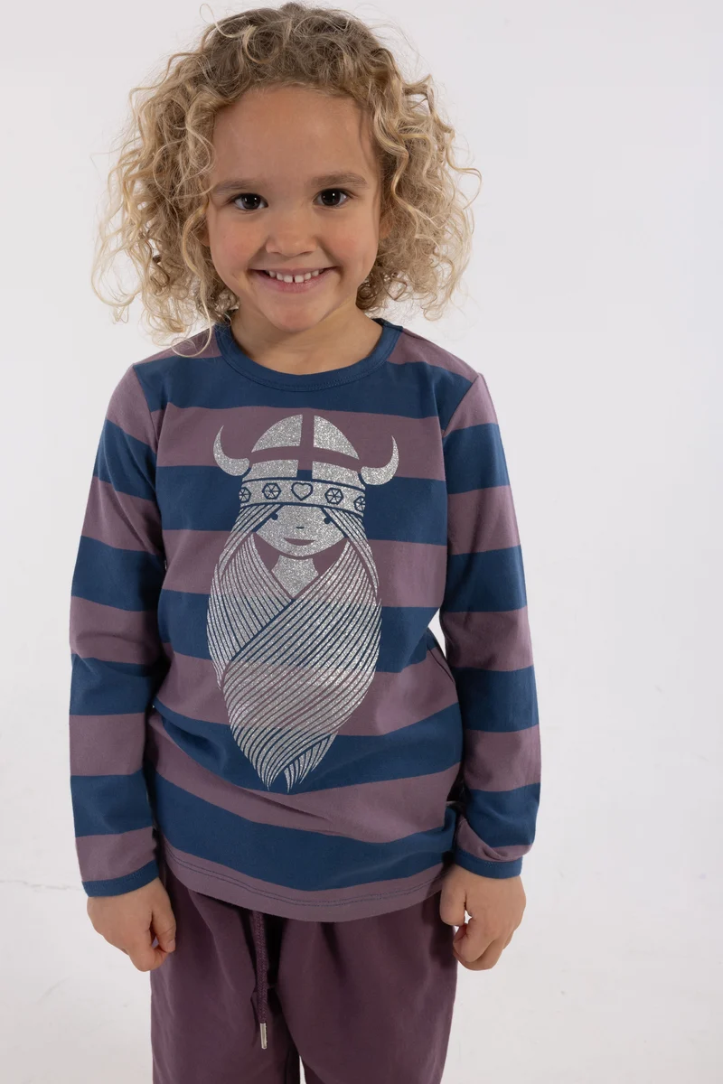 Danesophie Tee Dark Grey Blue/Grey Plum FREJA (Glitter)