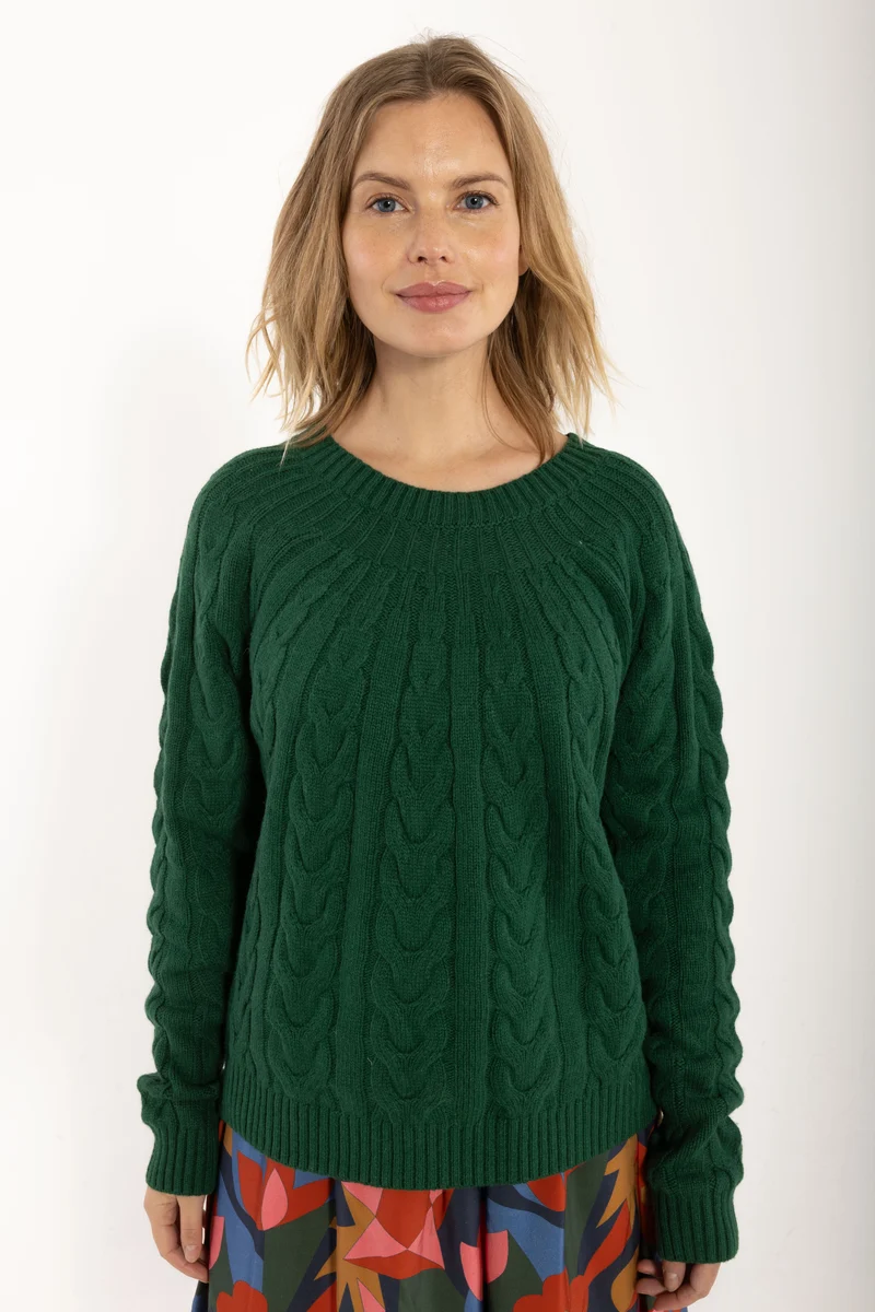 Danecable Knit Wool Sweater Dark Pine