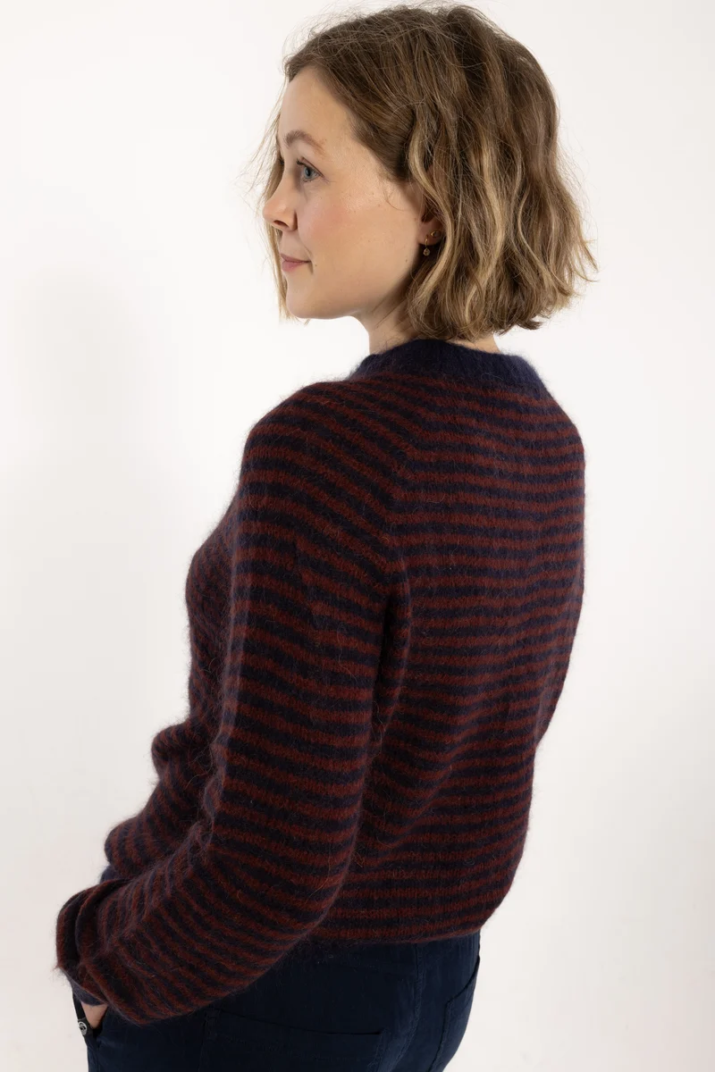 Daneherbal Mohair Sweater Dark Navy/Dark Wine