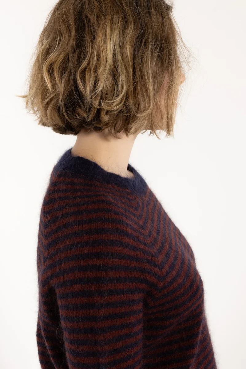 Daneherbal Mohair Sweater Dark Navy/Dark Wine