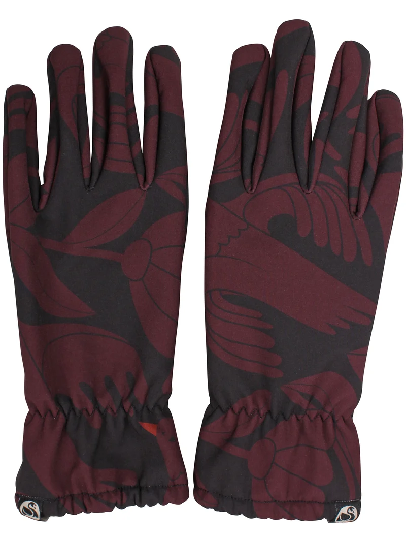 Danehold My Hand Softshell Gloves Black/Dark Wine BIRDIEUP