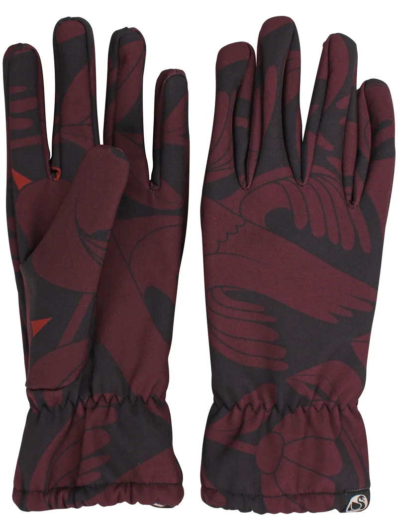 Danehold My Hand Softshell Gloves Black/Dark Wine BIRDIEUP