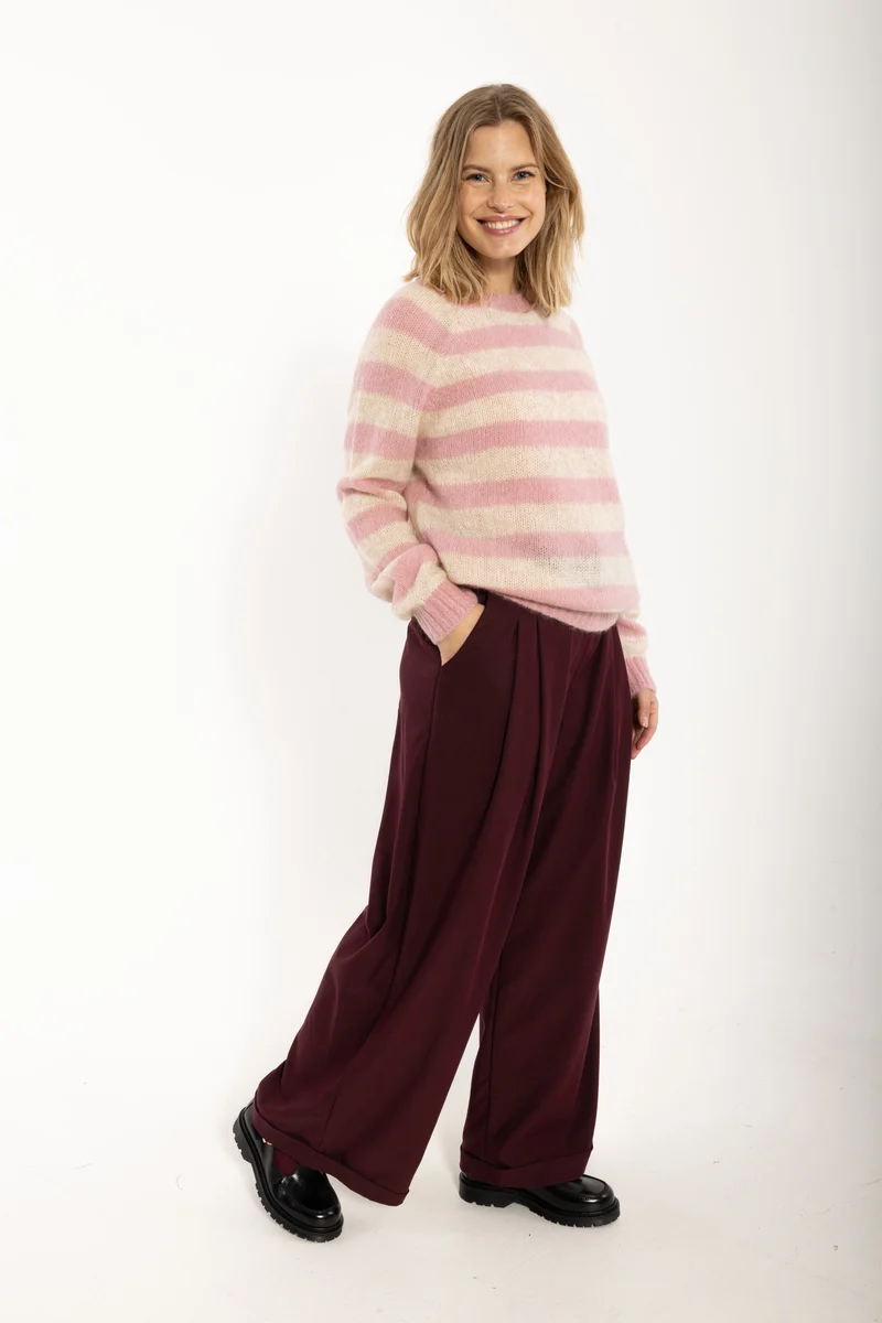 Daneherbal Mohair Sweater Cold Pink/Light Beige