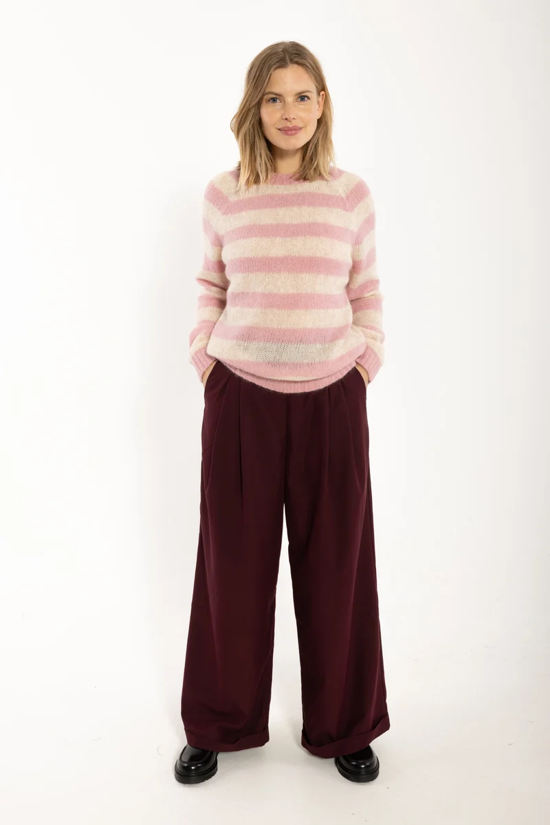 Daneherbal Mohair Sweater Cold Pink/Light Beige