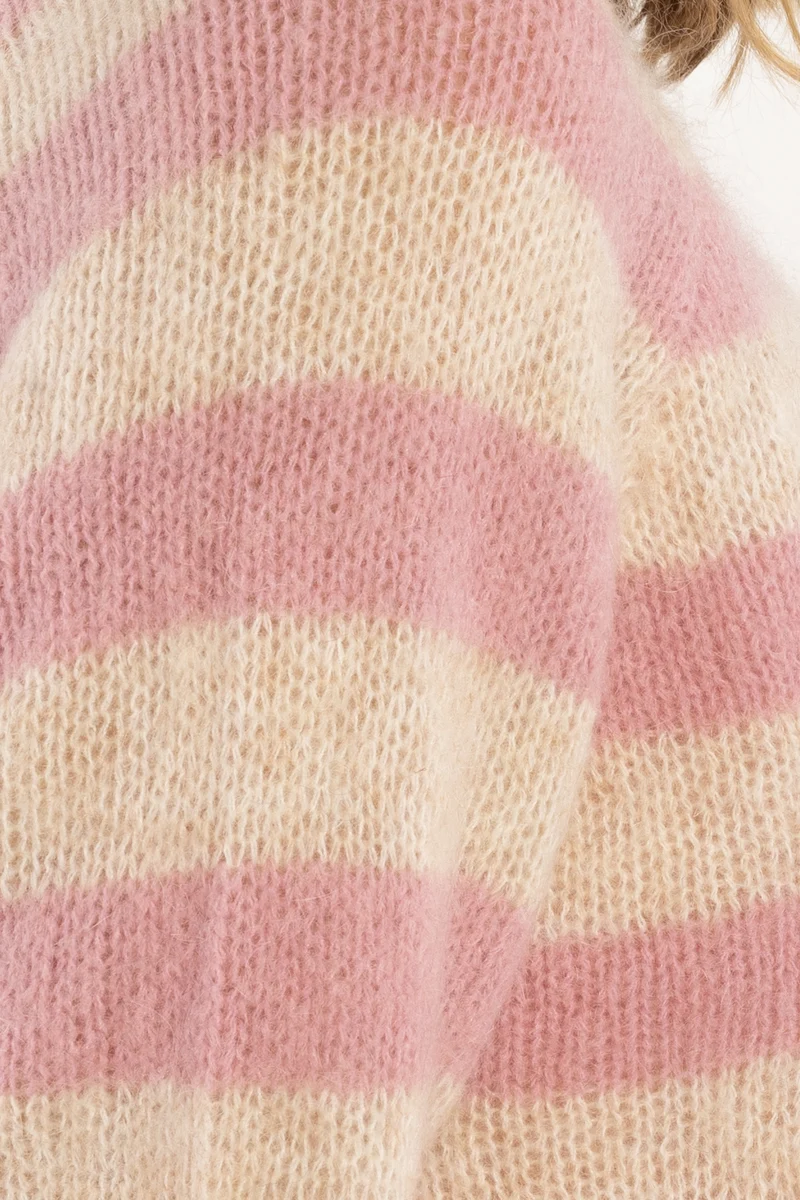 Daneherbal Mohair Sweater Cold Pink/Light Beige