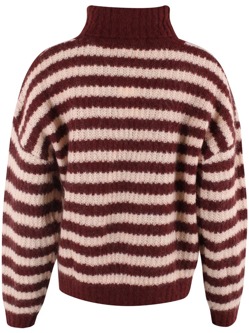 Danecaring Mohair Rollneck Sweater Nougat/Dark Wine