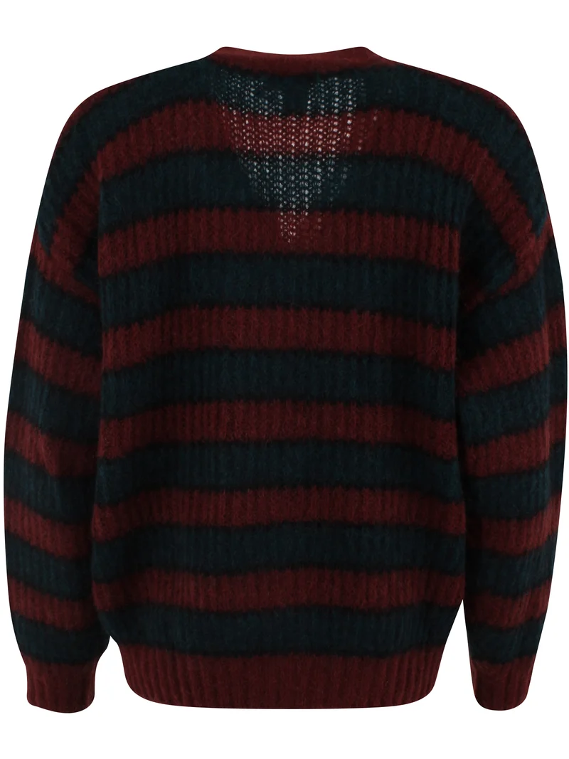 Danefamily Mohair Cardigan Black/Dark Wine/Dark Forest