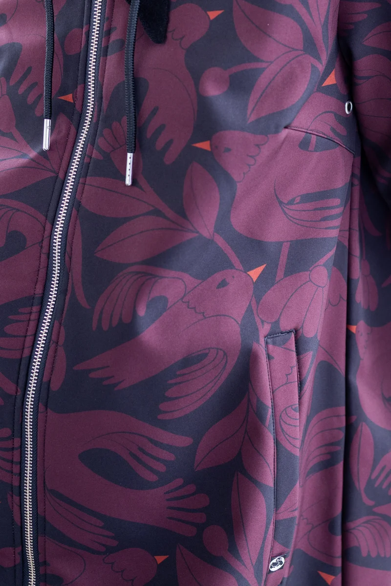 Danekarla Softshell Black/Dark Wine BIRDIEUP