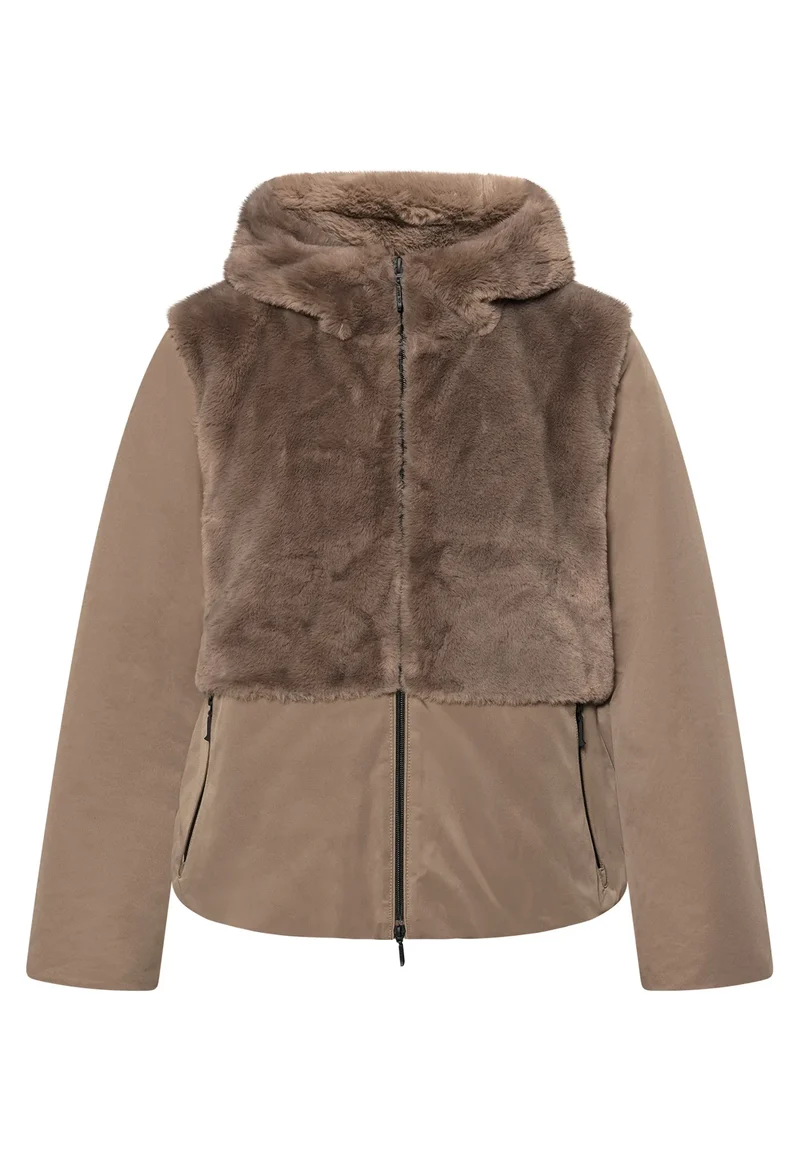 Übergangsjacke mit Kunstpelz