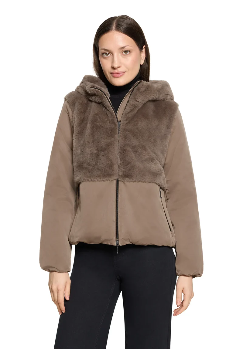 Übergangsjacke mit Kunstpelz