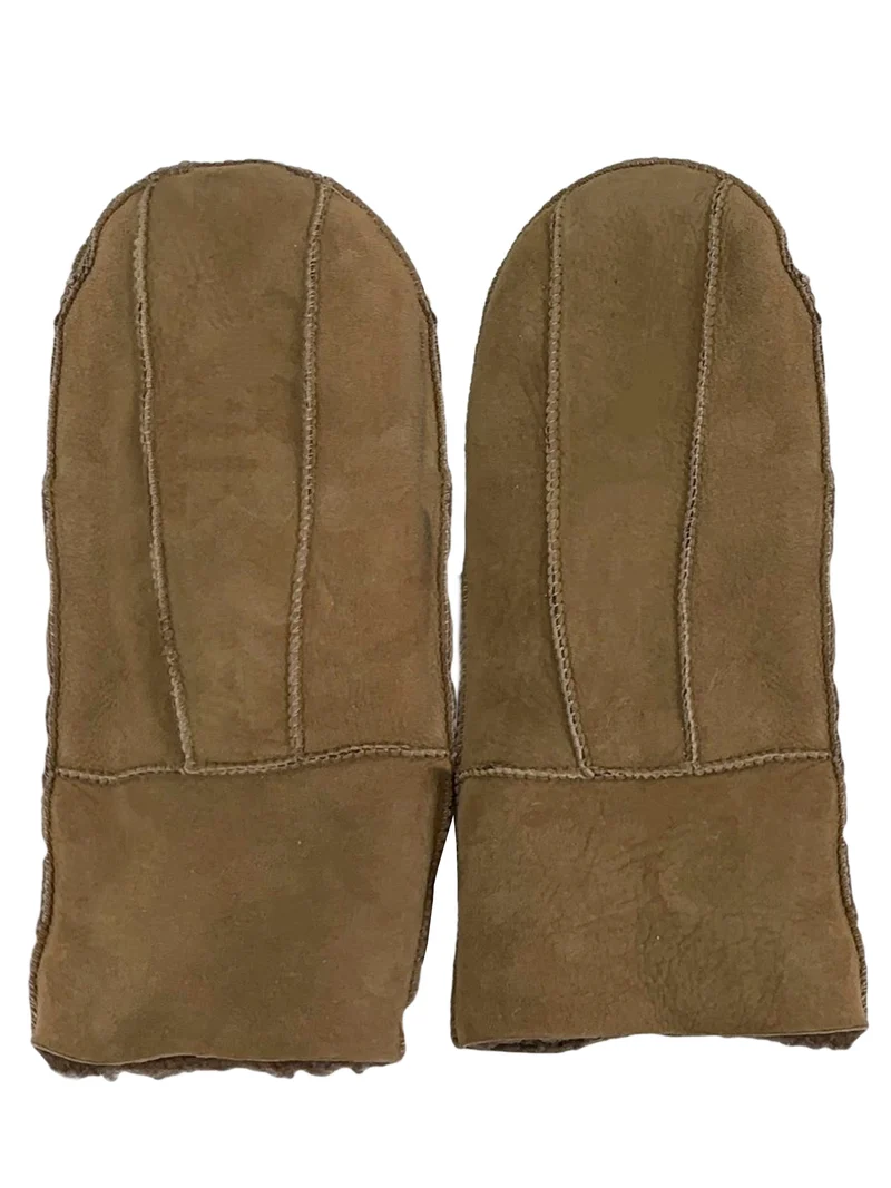 No Waste Sheepskin Gloves Dark Camel