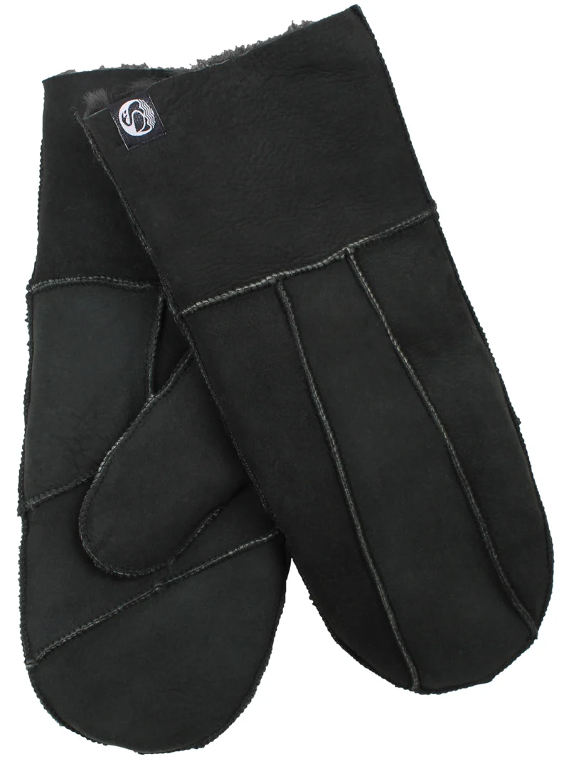 No Waste Sheepskin Gloves Blackish Green