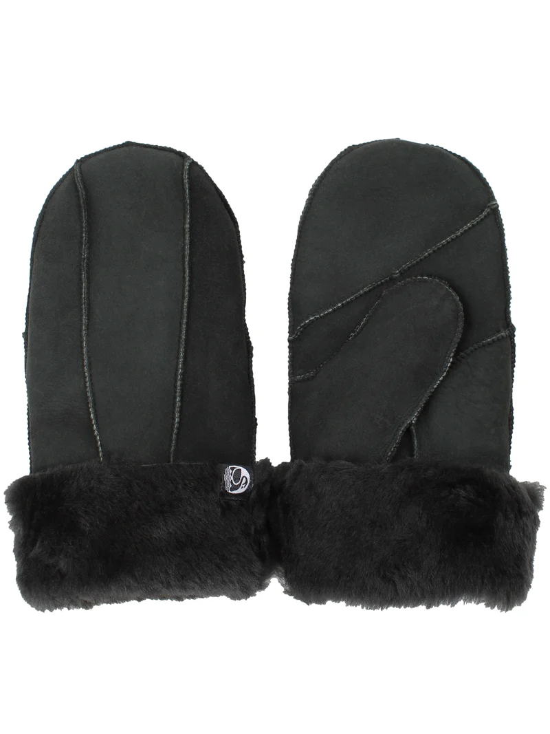 No Waste Sheepskin Gloves Blackish Green