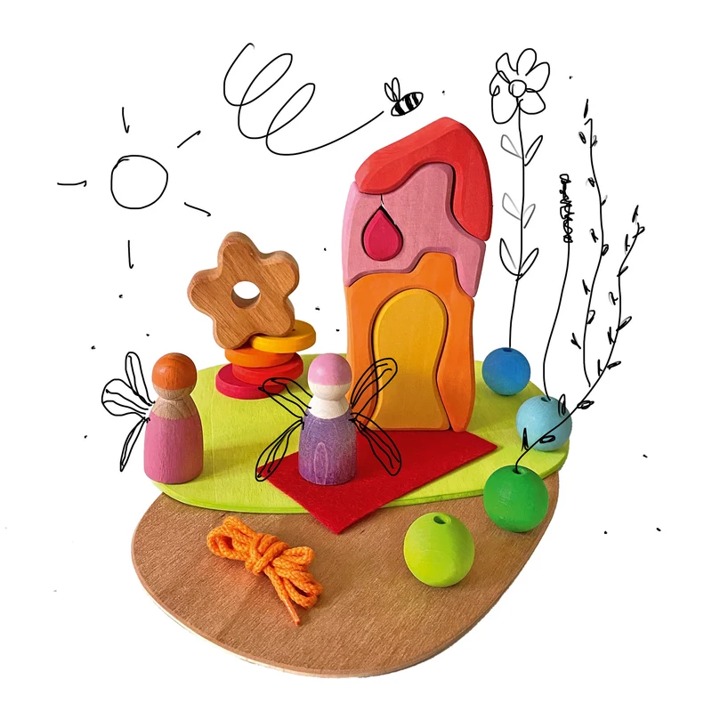 Spielwelt Blumenwiese, Holz, Grimms