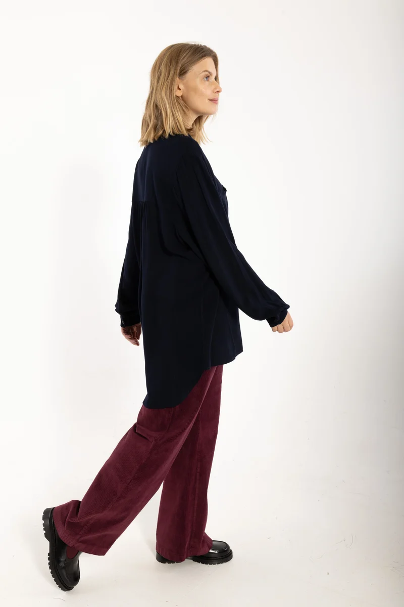 Danekierkegaard Wool-Mix Long Shirt Dark Navy