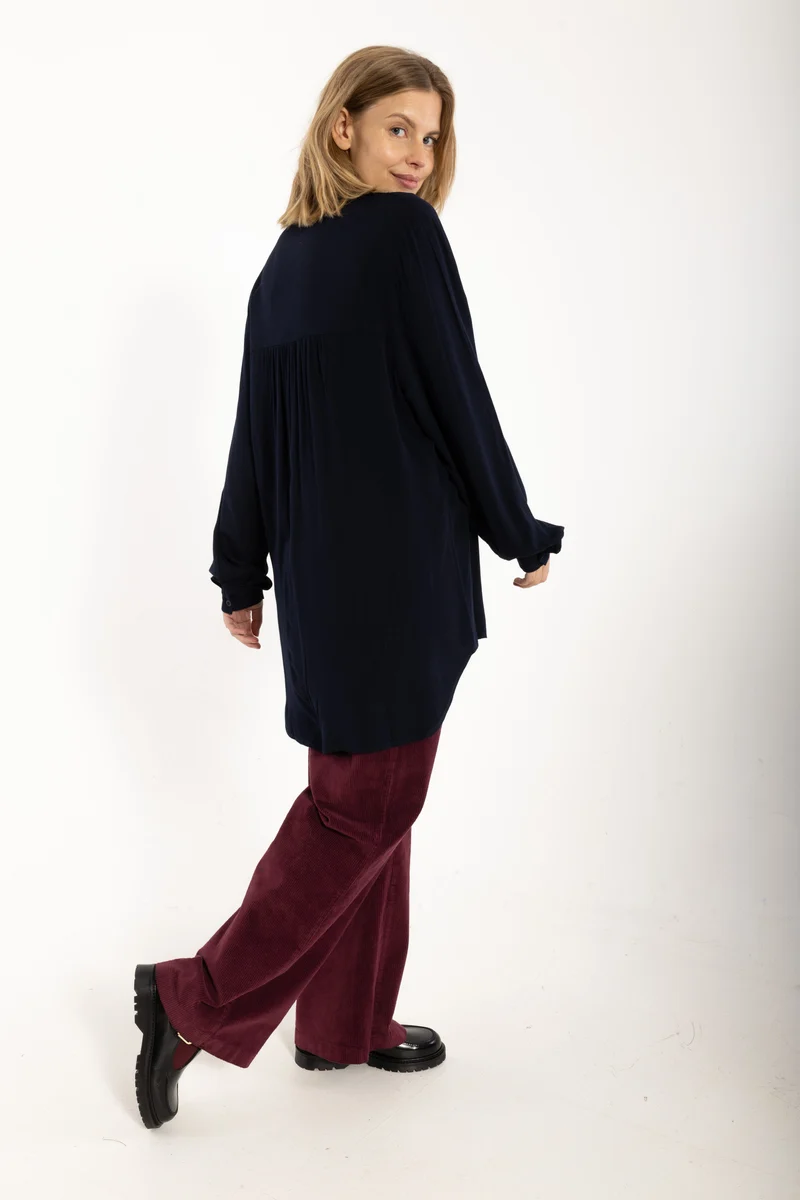 Danekierkegaard Wool-Mix Long Shirt Dark Navy