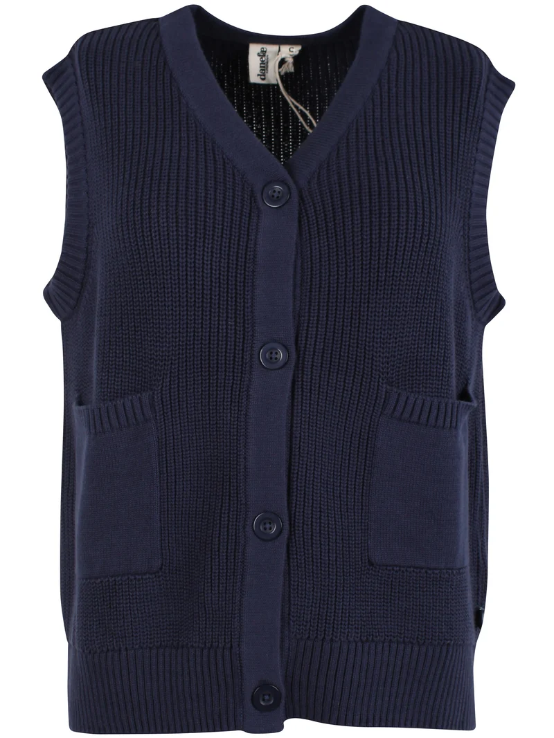 Danegentle Cotton Sweater Vest Dark Navy