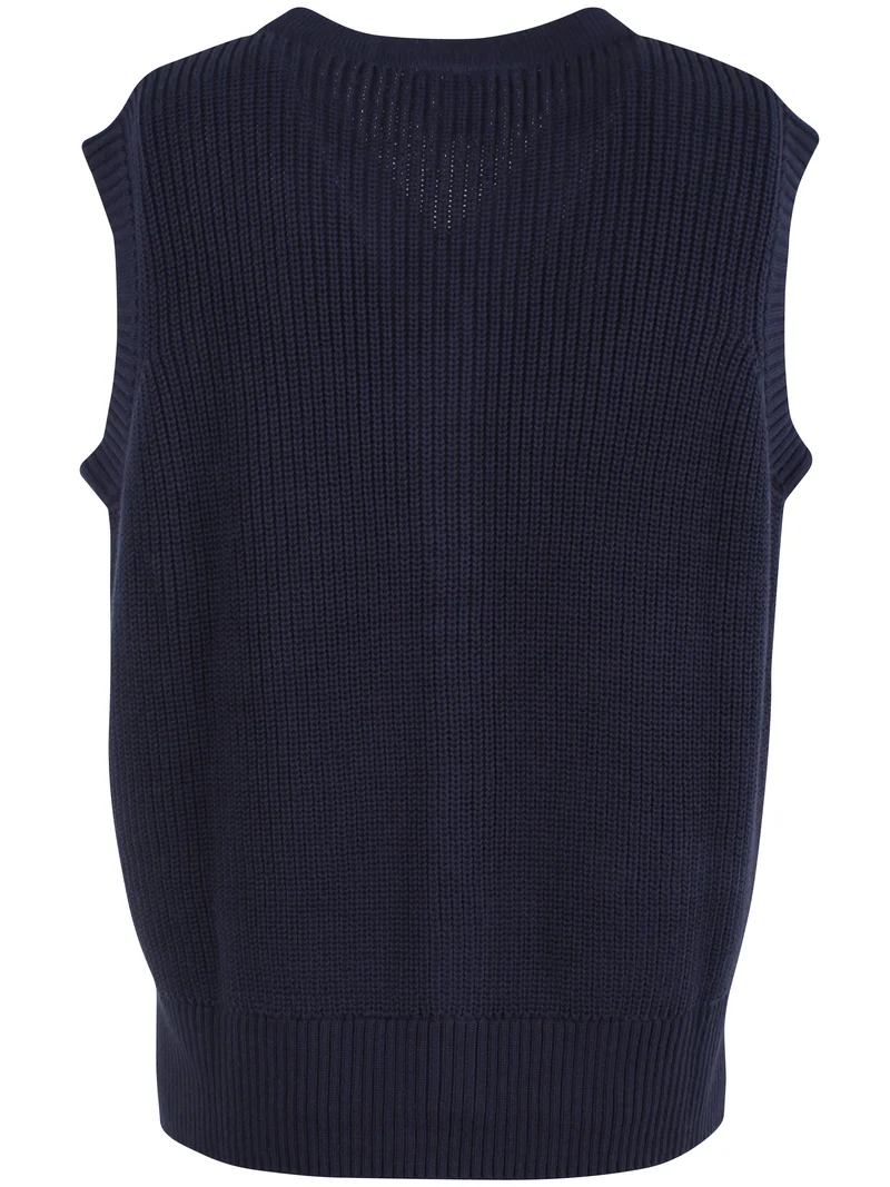 Danegentle Cotton Sweater Vest Dark Navy