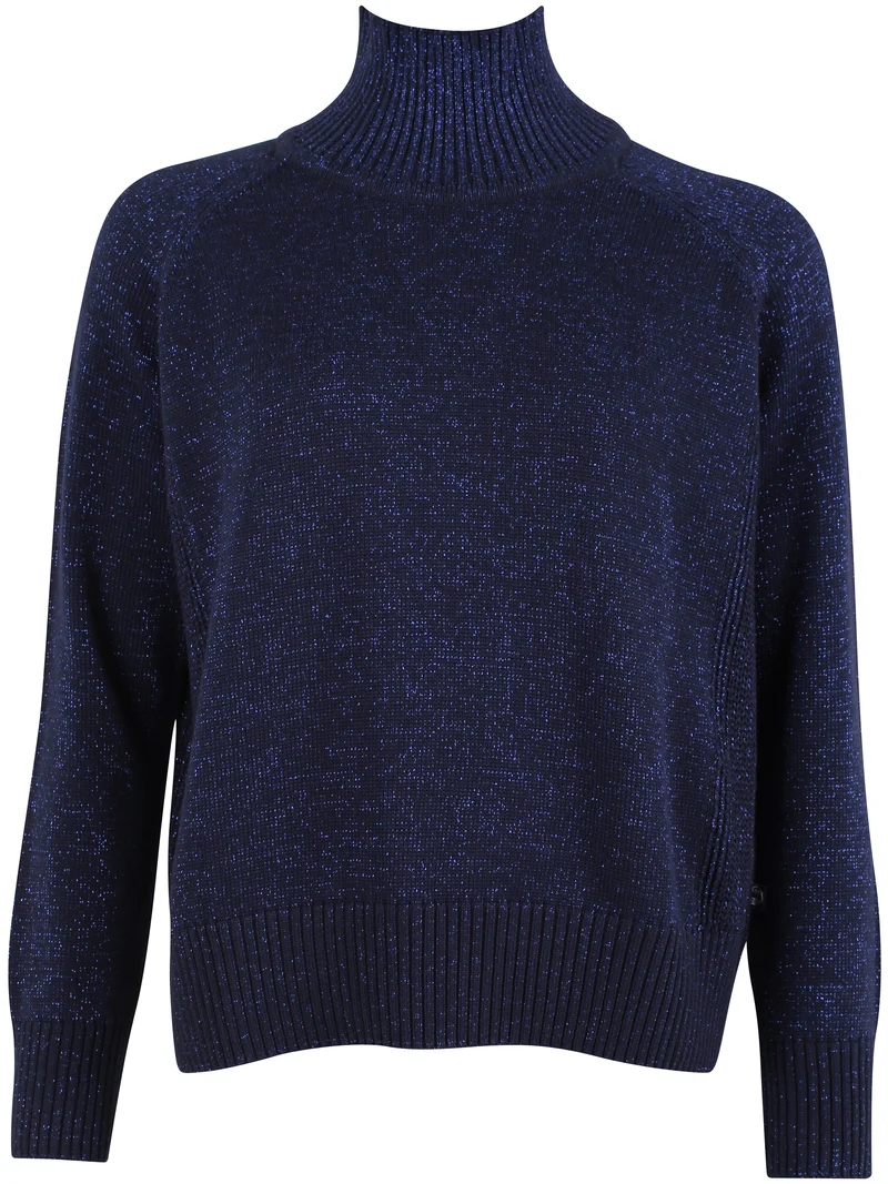 Danenorma Highneck Glitter Sweater Dark Navy