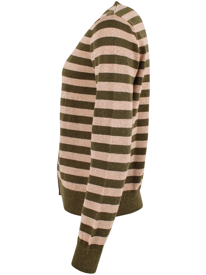 Danesaga Glitter Cardigan Dark Olive/Nougat