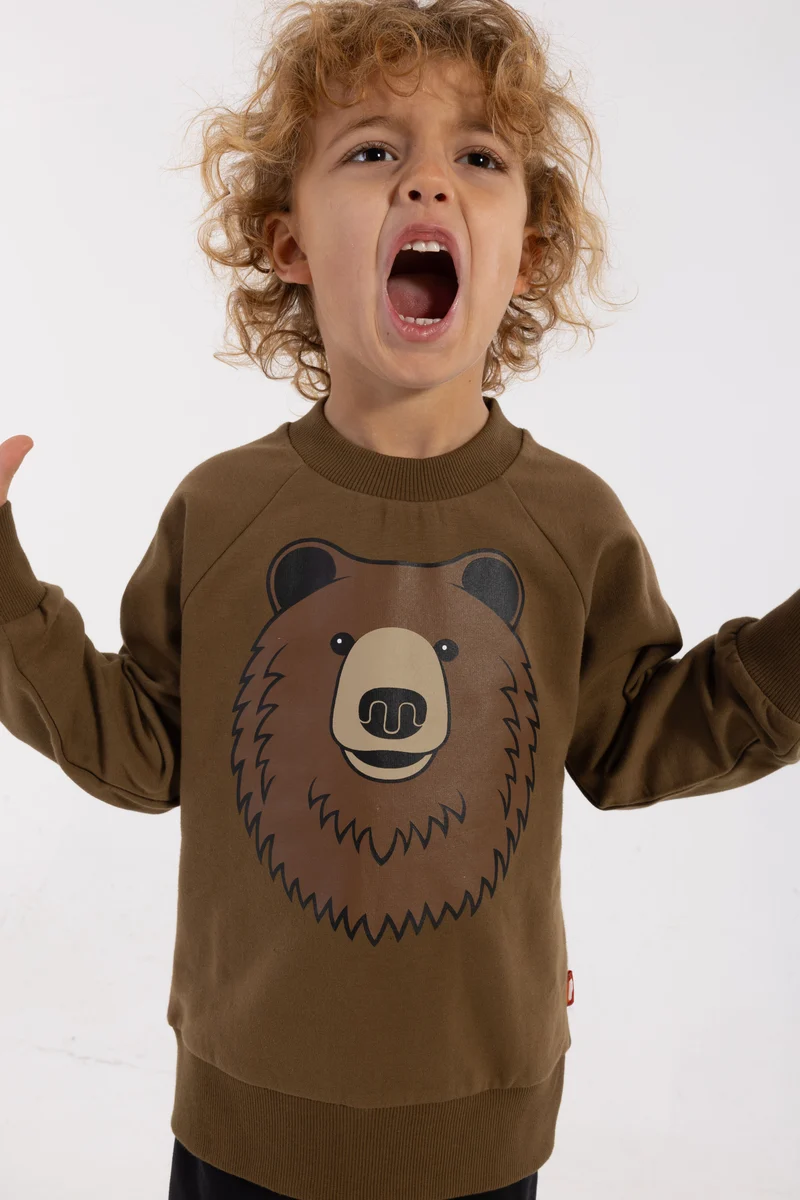 Dyrbellow Sweat Dark Olive BRUN BJOERN
