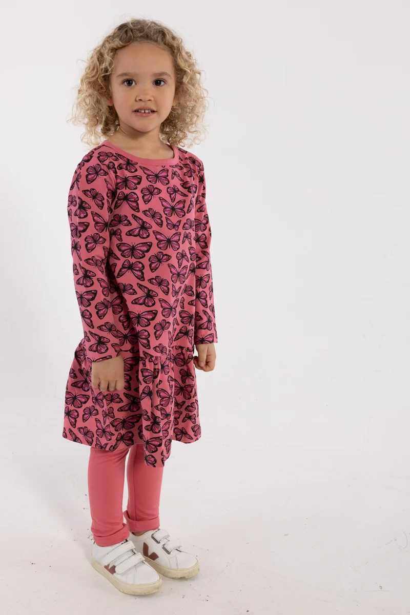 Dyrzanzi LS AOP/STRIB Dress Soft Cherry FLUTTER