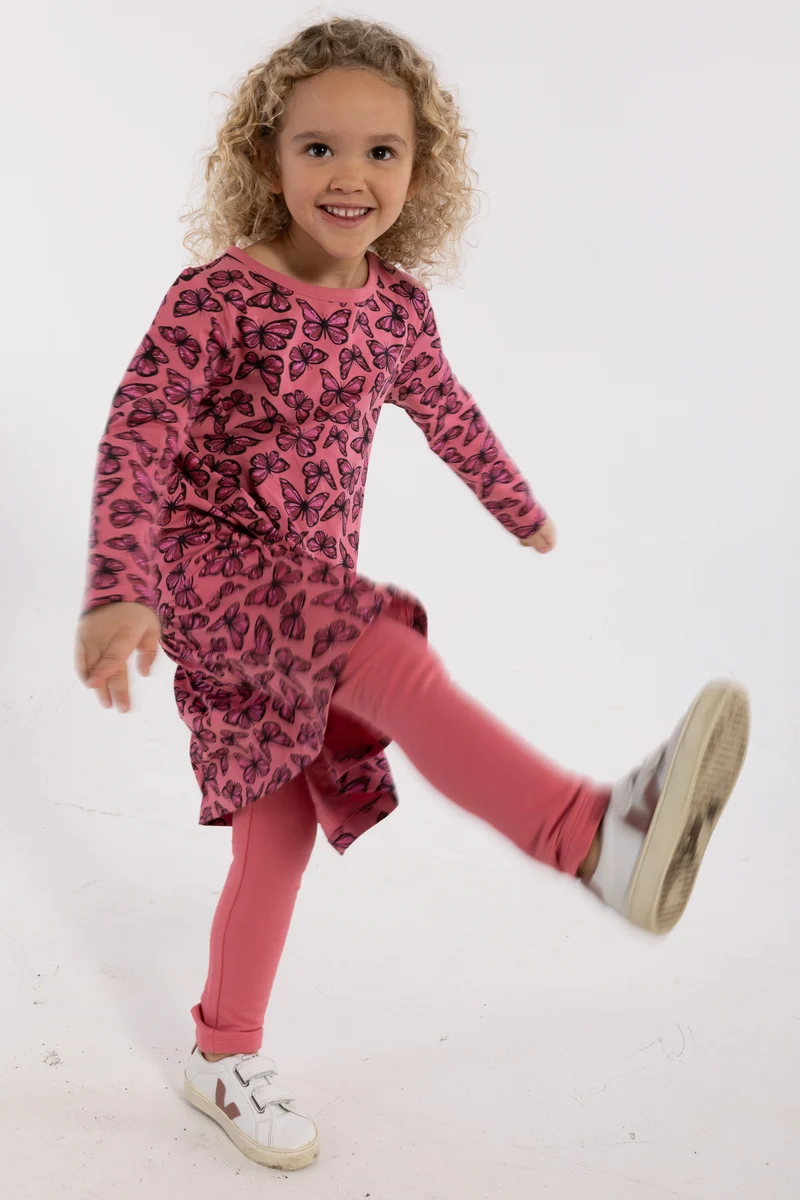 Dyrzanzi LS AOP/STRIB Dress Soft Cherry FLUTTER