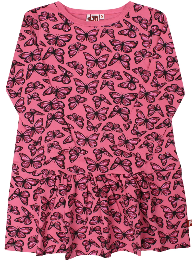 Dyrzanzi LS AOP/STRIB Dress Soft Cherry FLUTTER