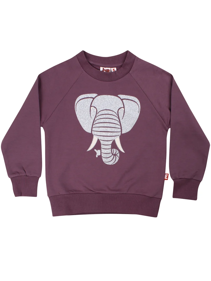 Dyrbellow Sweat Grey Plum ELEFANT (Glitter)