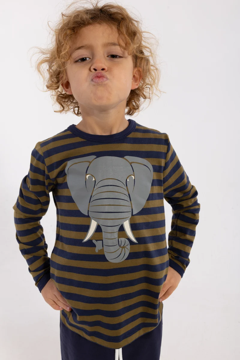 Dyrshedding T Dark Olive/Dark Navy ELEFANT
