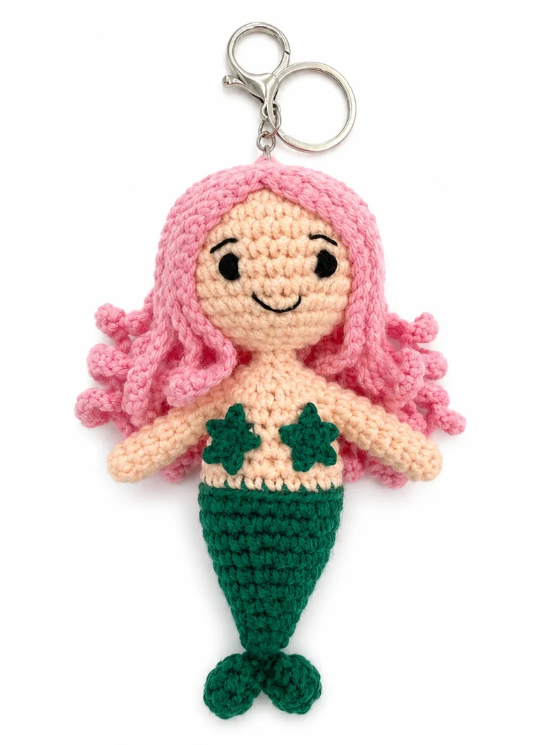 ESS - Danecrochet Mermaid Key Chain Pink/Green