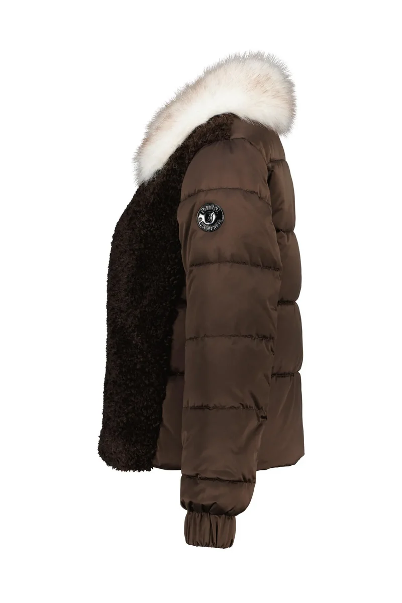 Steppjacke mit Kunstfellkragen