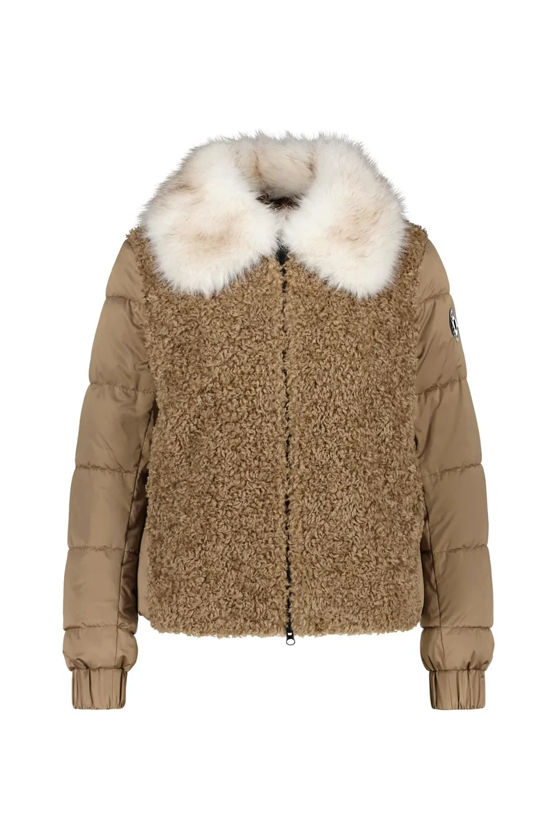 Steppjacke mit Kunstfellkragen