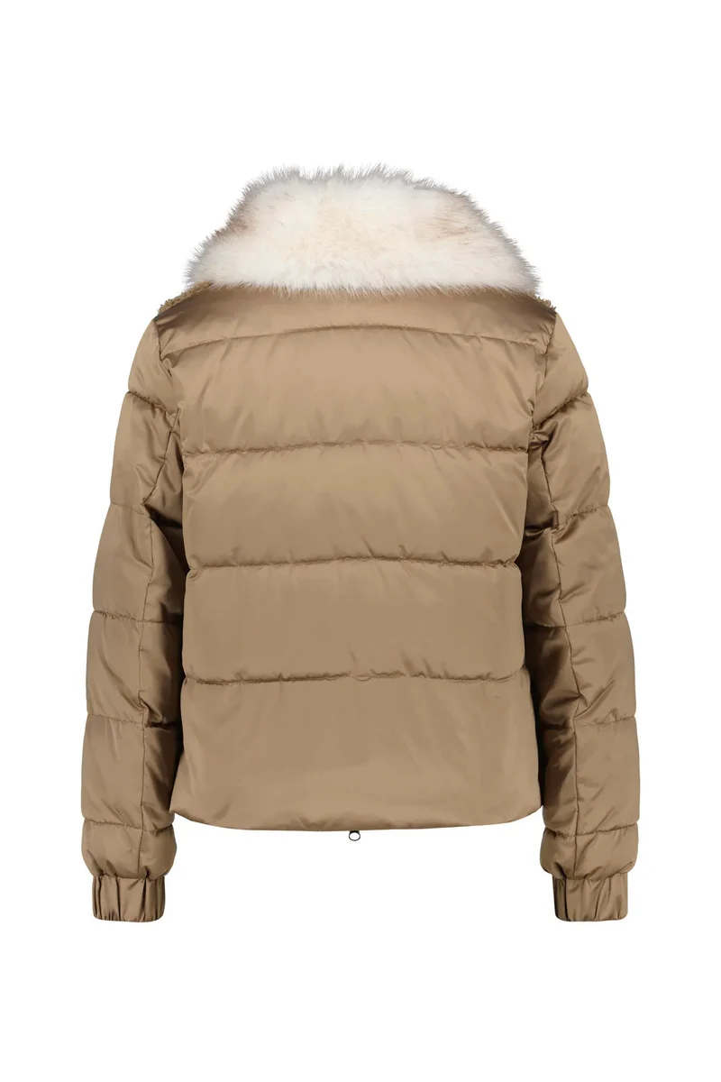 Steppjacke mit Kunstfellkragen