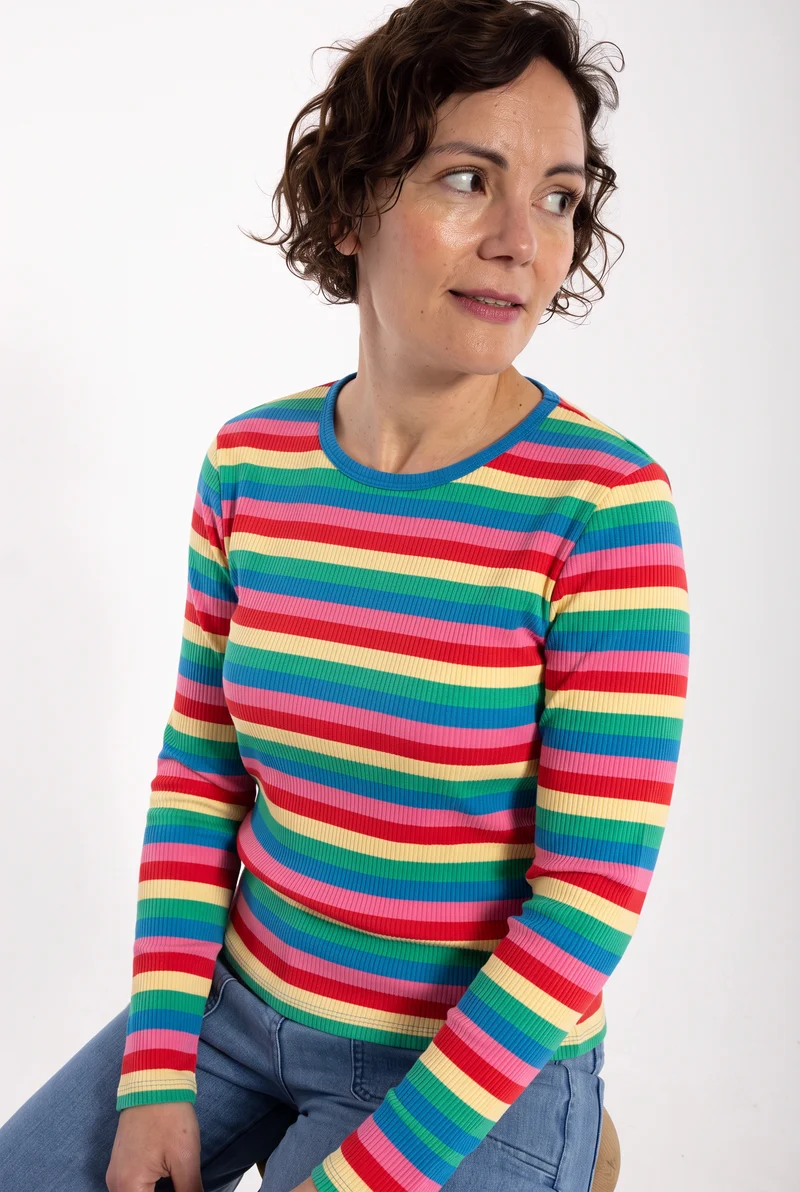 ESS - Danepartner LS Ribbing Tee Candypop