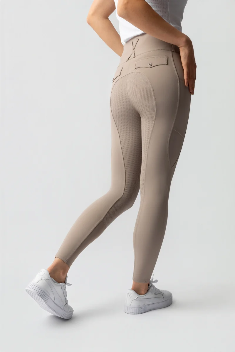 Leonie Damenreithose mit Vollbesatz aus Silikon UPF 40+ Simply taupe 32