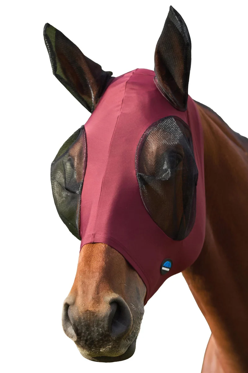 Comfitec Stretch Fliegenmaske mit Ohren Burgundy/Black S