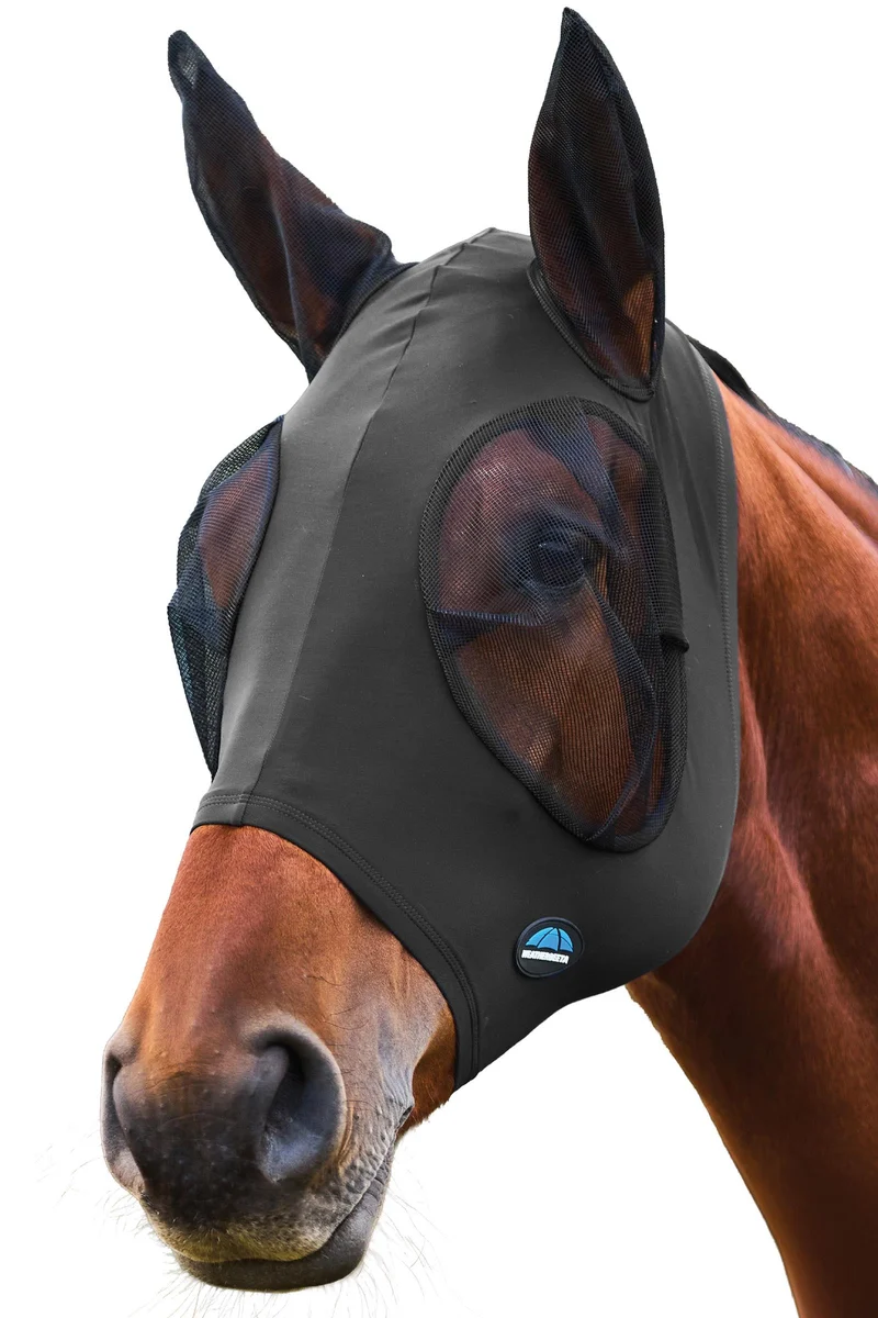 Comfitec Stretch Fliegenmaske mit Ohren Charcoal/Black S