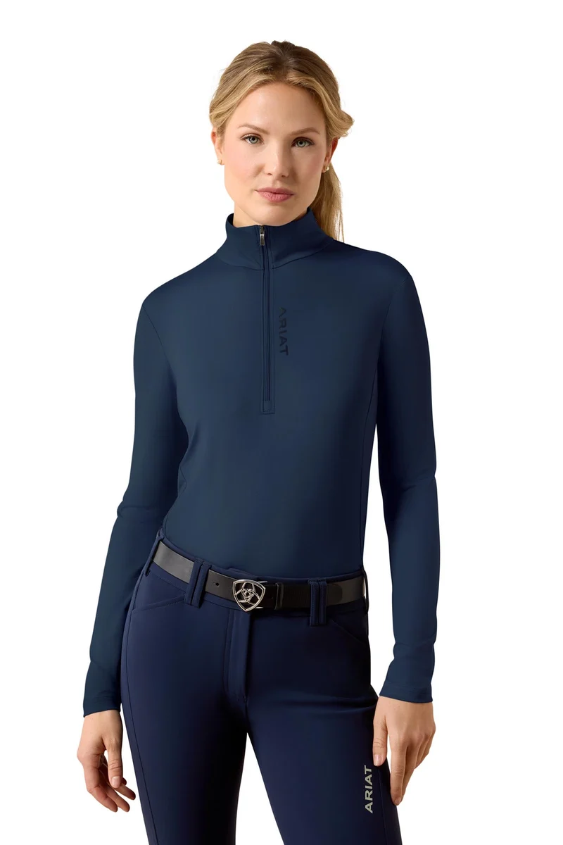 Damen Lunaveil Baselayer mit 1/2-Reißverschluss Navy S