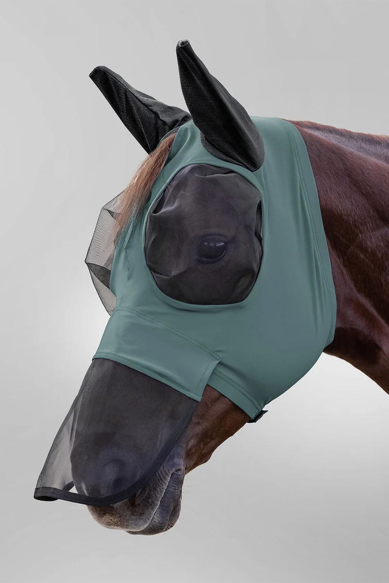 Puck Fliegenmaske mit Nasenschutz und UV-Schutz Pine Green V