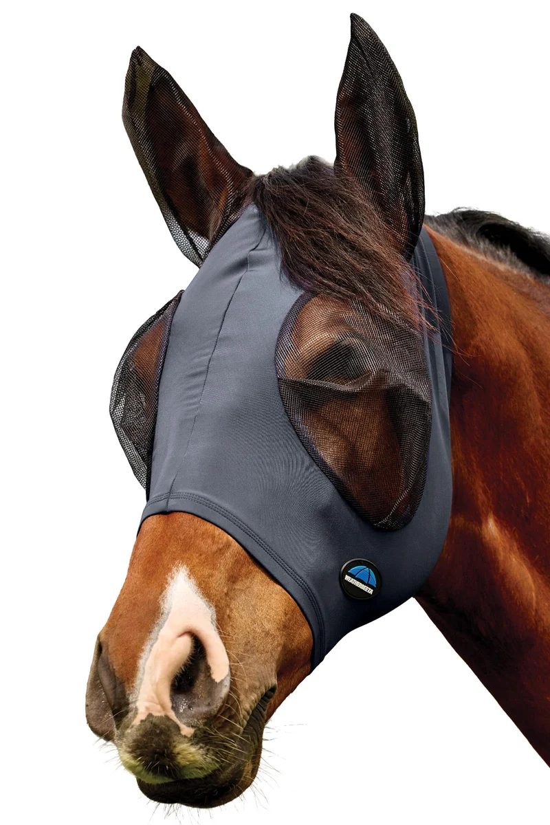 Comfitec Deluxe Stretch Fliegenmaske mit Ohren Charcoal/Black S