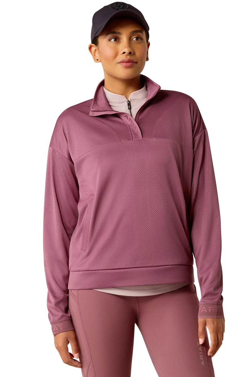 Breathe Damen Sweatshirt mit 1/2 Reißverschluss Tulipwood M