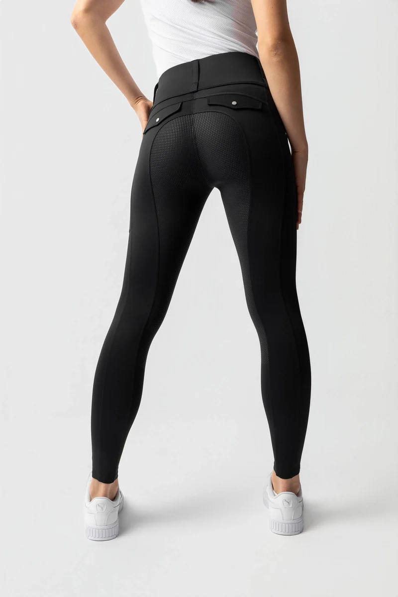 Damenreitleggings Anya mit Vollbesatz aus Silikon UPF 50+ black 34