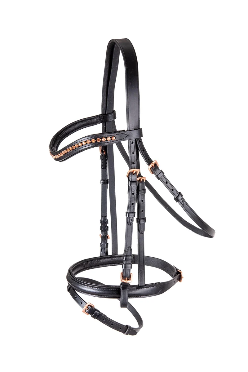 Rosemary Trense mit englisch-kombiniertem Reithalfter Black V
