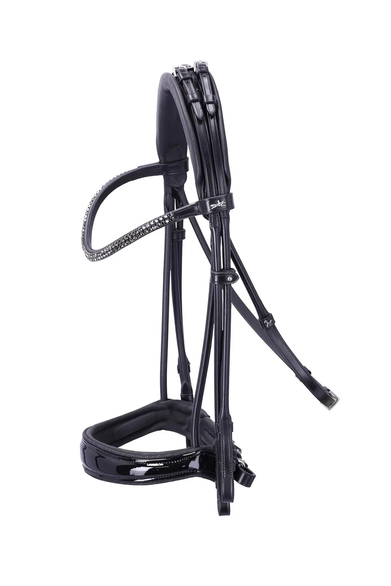 Bella Rose Kandare - Isabell Werth Kollektion black/patent/silver WB