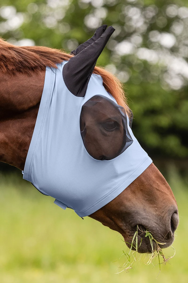 Puck Fliegenmaske mit Reißverschluss und UV-Schutz Pastel Blue V